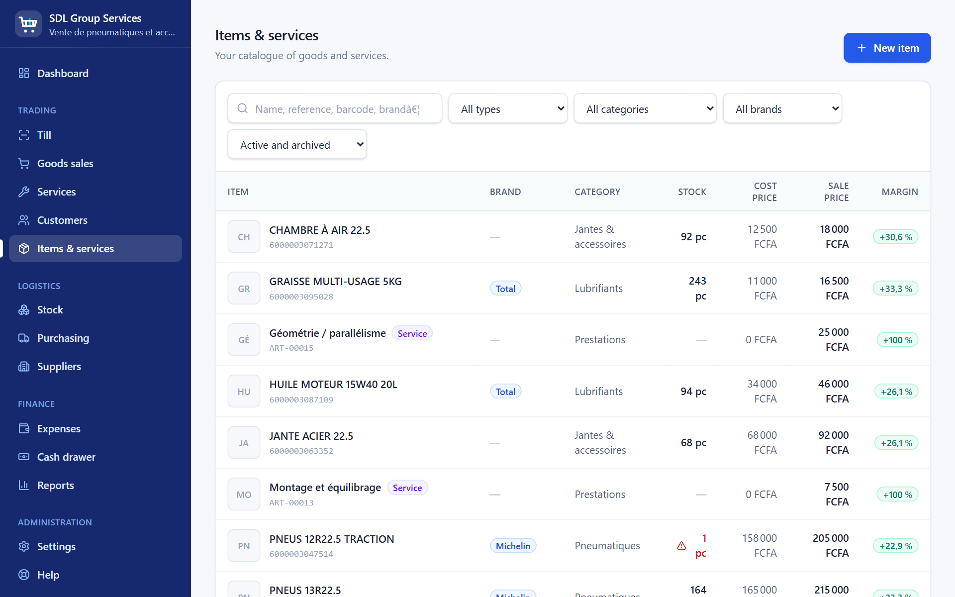 Articles & services